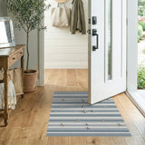 Navy Striped Starfish Coastal Area Rug