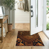 Gold Pyramid Geometric Tribal Area Rug