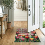 Vibrant Tulip Basket Weave Area Rug