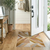 Modern Geometric Tan Brown Area Rug