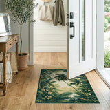 Lush Green Palm Jungle Oasis Area Rug