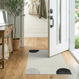 Black White Circle Abstract Area Rug