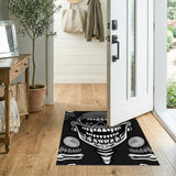 Hooded Skull Line Art Area Rug