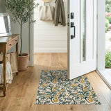 Whimsical Vine Floral Bunny Pattern Rug