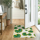 Vibrant Monstera Leaf Pattern Area Rug
