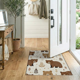 Adorable Brown Bear Kids Area Rug