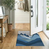 Starry Blue Mountain Layers Area Rug