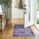 Purple Gray Geometric Modern Area Rug