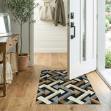 Modern Grey Arrow Maze Geometric Rug