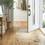 Sandy Beach Seashell Washable Area Rug