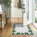 Evergreen Holly Snowflake Border Rug