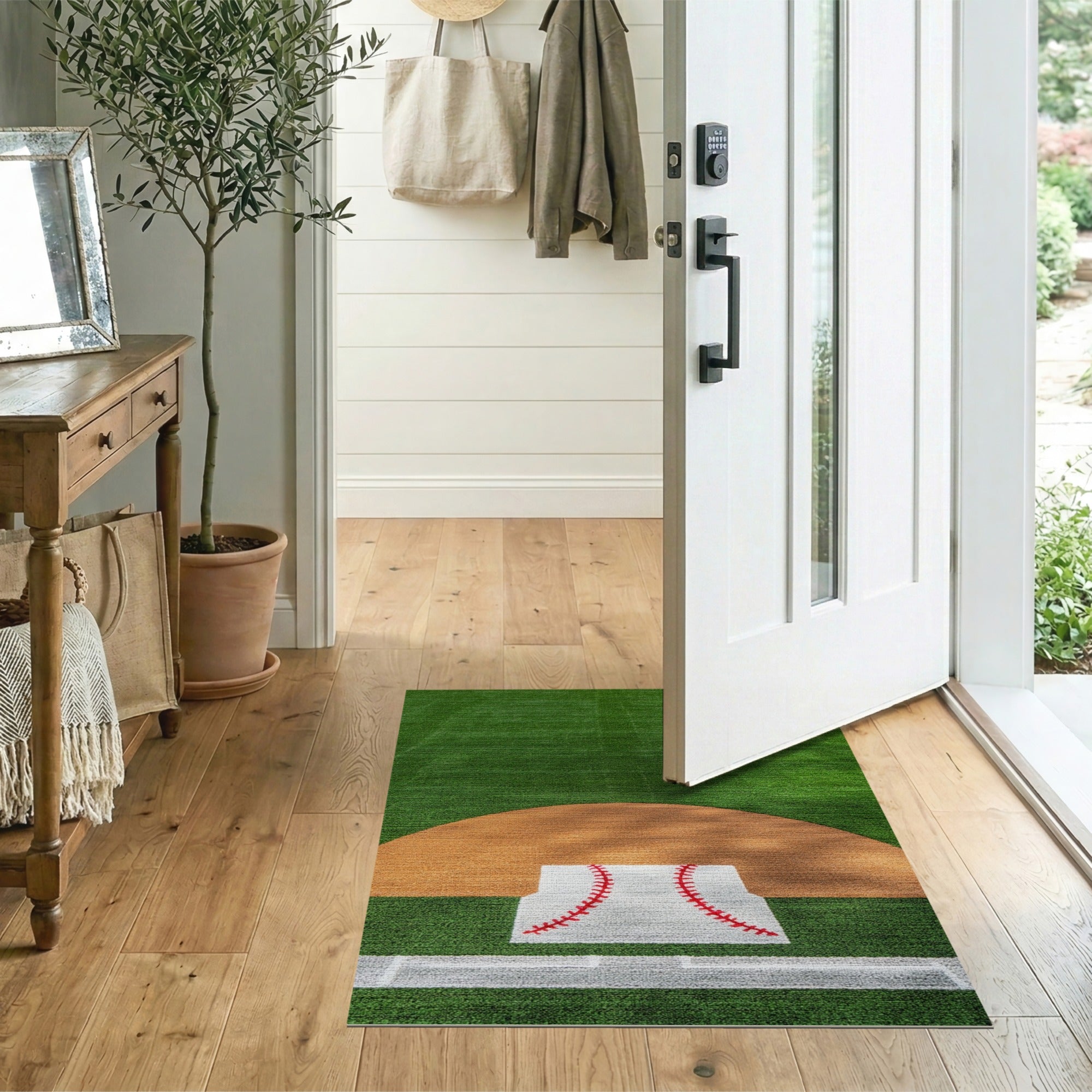 Baseball Pitcher's Mound Turf Area Rug