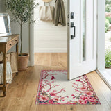 Pink Cherry Blossom Branches and Birds Rug