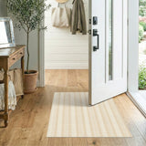 Geometric Modern Beige and Neutral Beige Vertical Stripe Area Rug