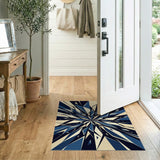 Geometric Modern Navy Starburst Geometric Area Rug
