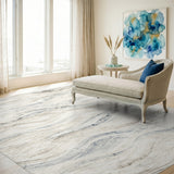 Flowing Wave Beige Area Rug
