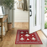 Red Christmas Tree Silhouette Area Rug