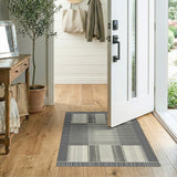 Black White Geometric Dot Abstract Area Rug