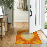 Radiant Sunburst Geometric Area Rug