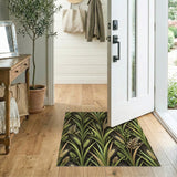 Golden Wheat Stalks on Green Area Rug