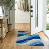 Serene Blue Wave Area Rug