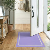 Purple Scalloped Lace Border Area Rug