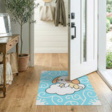 Cute Sleeping Puppy on Cloud Kids Rug