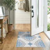 Traditional Persian Ornate Blue Mandala Persian Area Rug