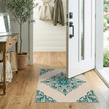 Teal Persian Mandala Area Rug