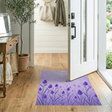 Purple Lavender Floral Vintage Area Rug