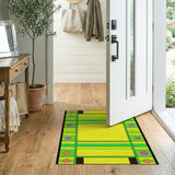 Vibrant Yellow Green Dotted Geometric Area Rug