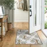 Bronze Swirl Abstract Area Rug