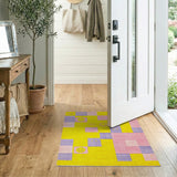 Whimsical Smiley Faces Yellow Area Rug