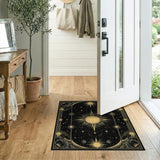 Golden Celestial Sunburst Area Rug