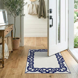 Navy Celtic Knot Border Area Rug