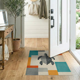 Sea Turtle Geometric Multi-Color Area Rug