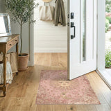 Pink Vintage Celestial Sun Moon Area Rug