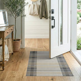 Modern Grey Plaid Area Rug