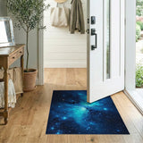 Blue and Teal Cosmic Nebula Blue Teal Area Rug