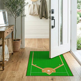 Kids Cartoon Baseball Field Kids Area Rug
