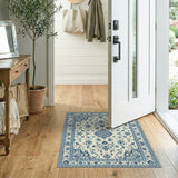 Ornate Blue Persian Floral Area Rug