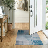 Teal Diamond Abstract Geometric Area Rug