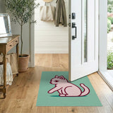 Cute Pink Cartoon Cat Area Rug