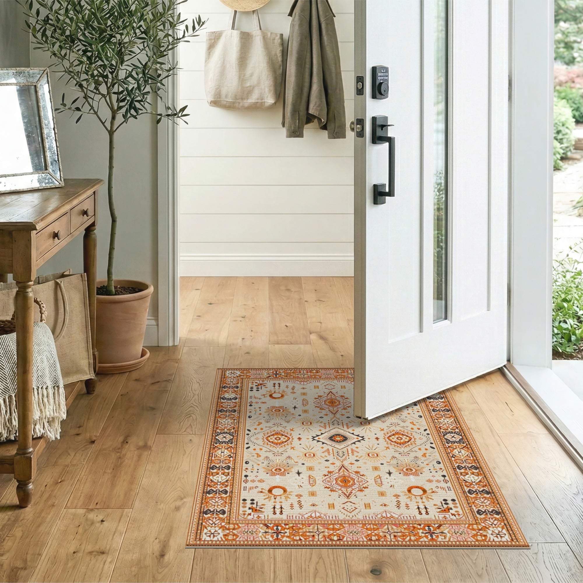 Brown and Tan Terracotta Heritage Tribal Area Rug