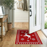 Red Stag Snowflake Heritage Area Rug