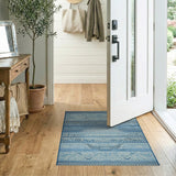 Blue Geometric Heritage Tribal Area Rug