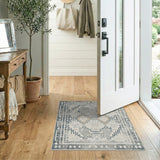 Grey Distressed Southwestern Area Rug