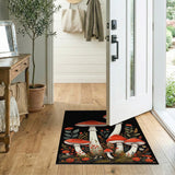 Whimsical Red Mushroom Forest Area Rug