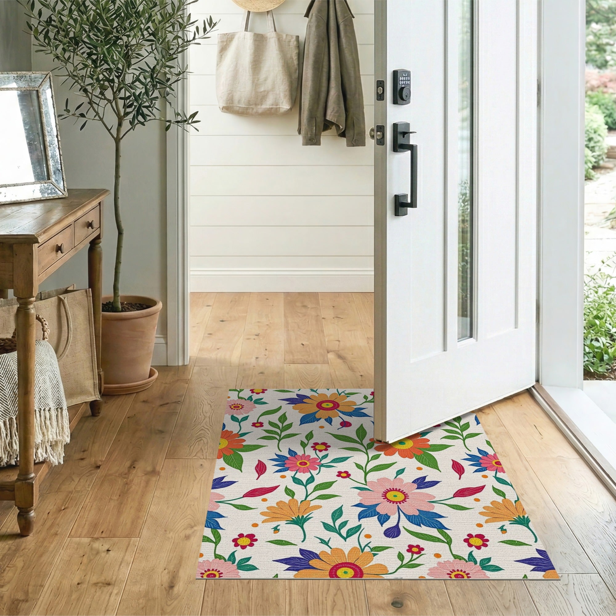Floral Vintage Vibrant Multi-Color Floral Area Rug
