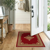 Ornate Red and Gold Border Area Rug